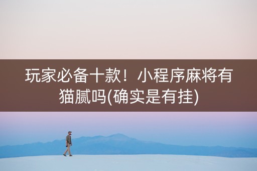 玩家必备十款！小程序麻将有猫腻吗(确实是有挂)