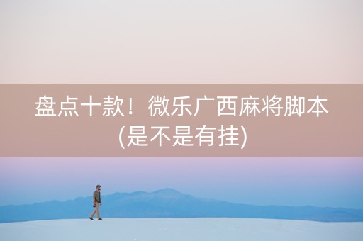 盘点十款！微乐广西麻将脚本(是不是有挂)