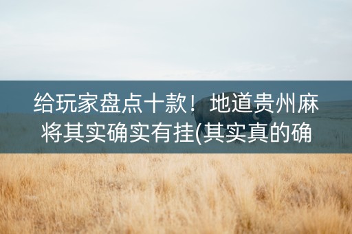 给玩家盘点十款！地道贵州麻将其实确实有挂(其实真的确实有挂)