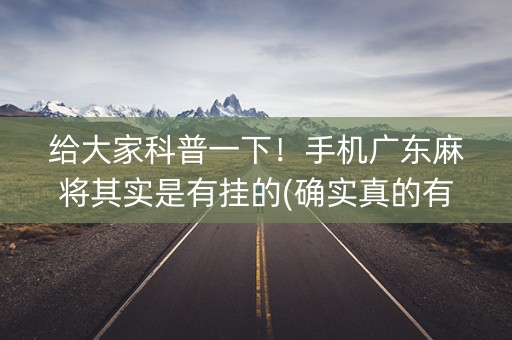 给大家科普一下！手机广东麻将其实是有挂的(确实真的有挂)