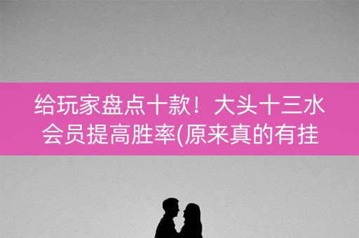 给玩家盘点十款！大头十三水会员提高胜率(原来真的有挂)