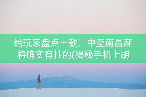 给玩家盘点十款！中至南昌麻将确实有挂的(揭秘手机上胡牌神器)