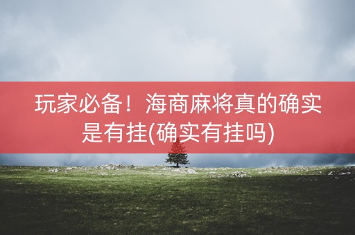 玩家必备！海商麻将真的确实是有挂(确实有挂吗)