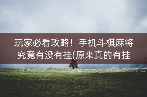 玩家必看攻略！手机斗棋麻将究竟有没有挂(原来真的有挂)