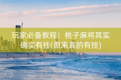 玩家必备教程！桃子麻将其实确实有挂(原来真的有挂)
