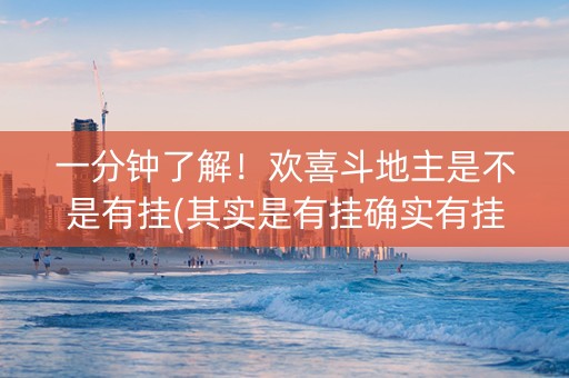 一分钟了解！欢喜斗地主是不是有挂(其实是有挂确实有挂)