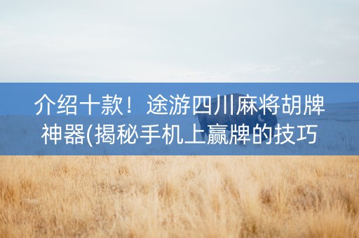 介绍十款！途游四川麻将胡牌神器(揭秘手机上赢牌的技巧)