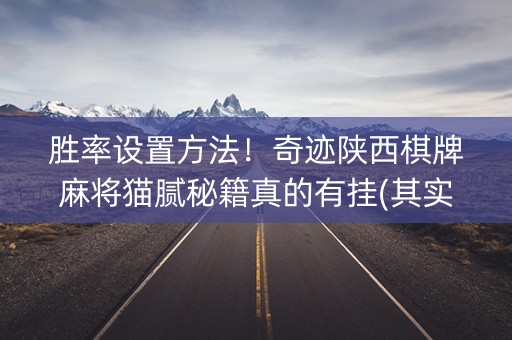 胜率设置方法！奇迹陕西棋牌麻将猫腻秘籍真的有挂(其实真的有挂)