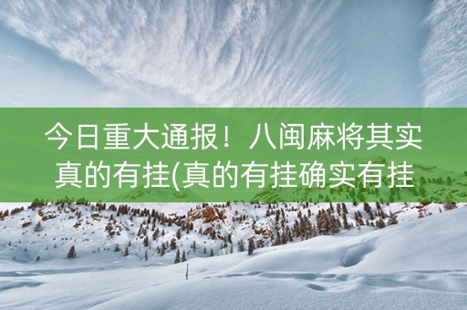 今日重大通报！八闽麻将其实真的有挂(真的有挂确实有挂)