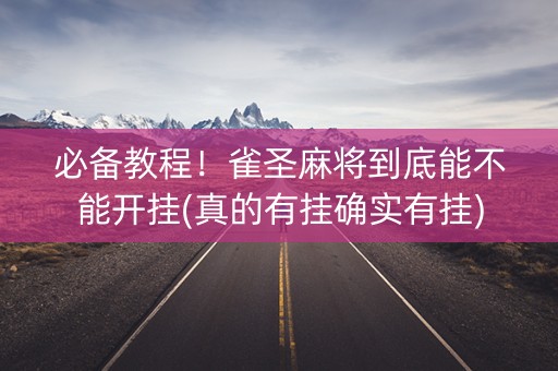 必备教程！雀圣麻将到底能不能开挂(真的有挂确实有挂)