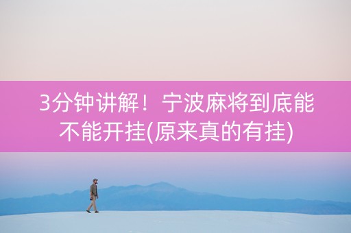 3分钟讲解！宁波麻将到底能不能开挂(原来真的有挂)