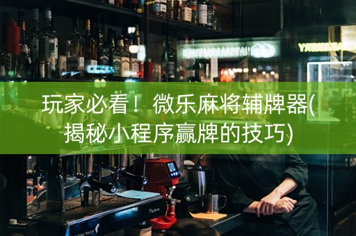 玩家必看！微乐麻将辅牌器(揭秘小程序赢牌的技巧)