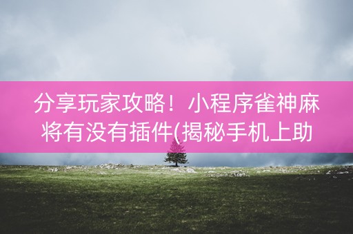 分享玩家攻略！小程序雀神麻将有没有插件(揭秘手机上助赢神器)