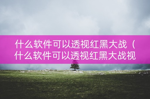 什么软件可以透视红黑大战（什么软件可以透视红黑大战视频）