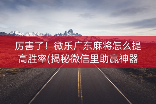 厉害了！微乐广东麻将怎么提高胜率(揭秘微信里助赢神器)