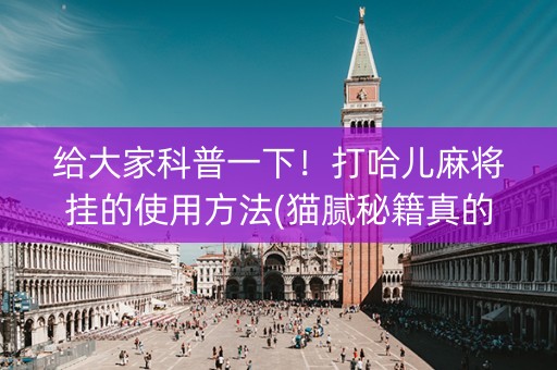给大家科普一下！打哈儿麻将挂的使用方法(猫腻秘籍真的有挂)