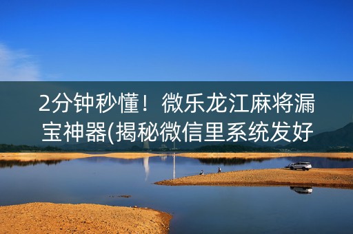 2分钟秒懂！微乐龙江麻将漏宝神器(揭秘微信里系统发好牌)