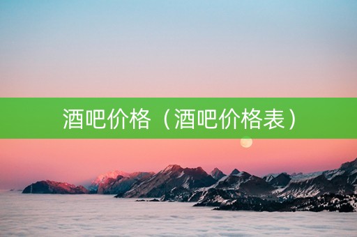 酒吧价格（酒吧价格表）