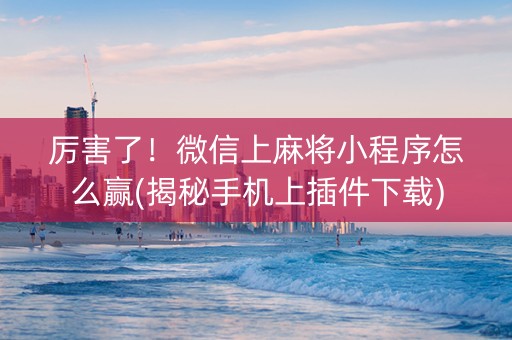 厉害了！微信上麻将小程序怎么赢(揭秘手机上插件下载)