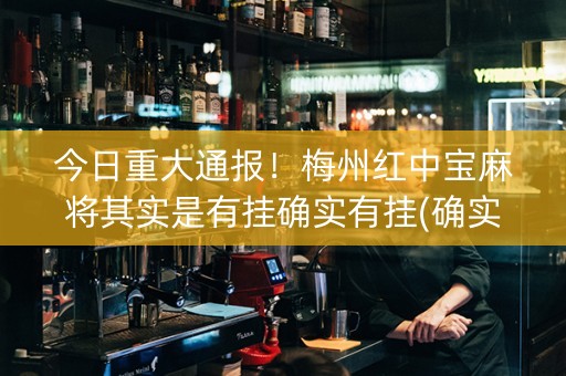 今日重大通报！梅州红中宝麻将其实是有挂确实有挂(确实是有挂的)