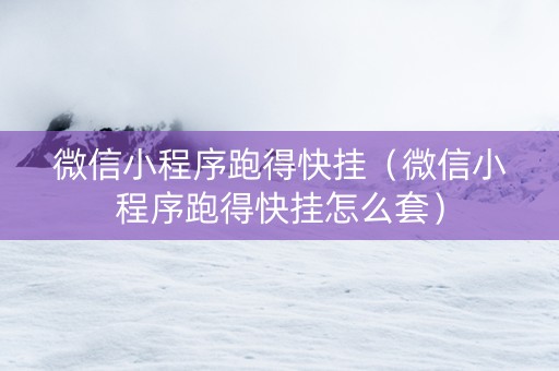 微信小程序跑得快挂（微信小程序跑得快挂怎么套）