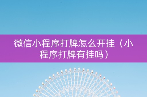 微信小程序打牌怎么开挂（小程序打牌有挂吗）