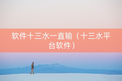 软件十三水一直输（十三水平台软件）