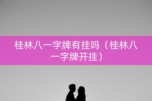 桂林八一字牌有挂吗（桂林八一字牌开挂）