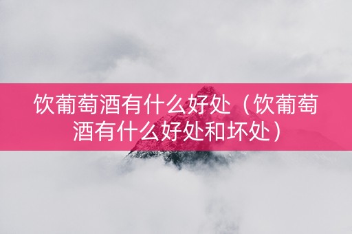 饮葡萄酒有什么好处（饮葡萄酒有什么好处和坏处）