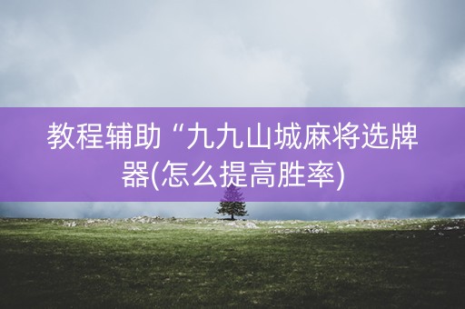 教程辅助“九九山城麻将选牌器(怎么提高胜率)