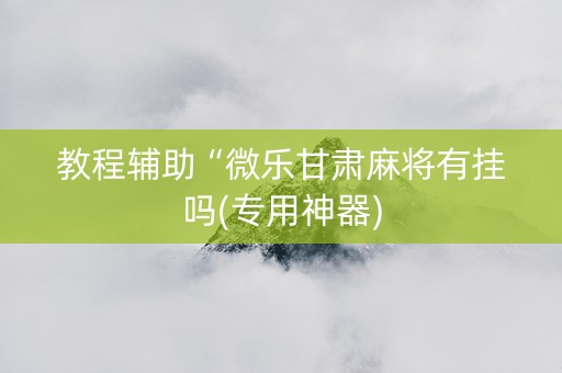 教程辅助“微乐甘肃麻将有挂吗(专用神器)