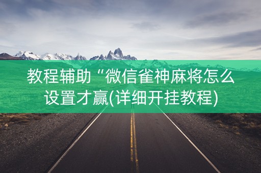 教程辅助“微信雀神麻将怎么设置才赢(详细开挂教程)