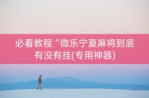 必看教程“微乐宁夏麻将到底有没有挂(专用神器)