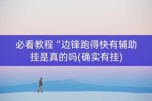 必看教程“边锋跑得快有辅助挂是真的吗(确实有挂)