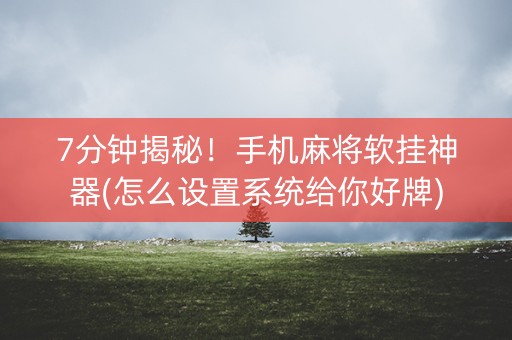 7分钟揭秘！手机麻将软挂神器(怎么设置系统给你好牌)