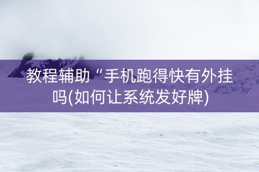 教程辅助“手机跑得快有外挂吗(如何让系统发好牌)