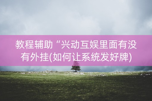 教程辅助“兴动互娱里面有没有外挂(如何让系统发好牌)