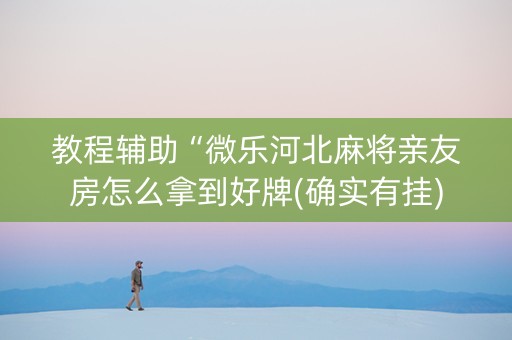 教程辅助“微乐河北麻将亲友房怎么拿到好牌(确实有挂)
