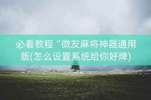 必看教程“微友麻将神器通用版(怎么设置系统给你好牌)