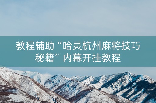 教程辅助“哈灵杭州麻将技巧秘籍”内幕开挂教程