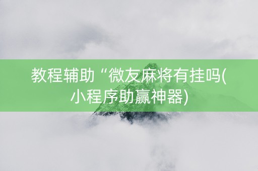 教程辅助“微友麻将有挂吗(小程序助赢神器)