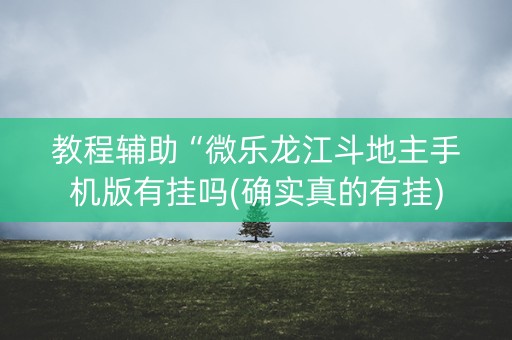 教程辅助“微乐龙江斗地主手机版有挂吗(确实真的有挂)
