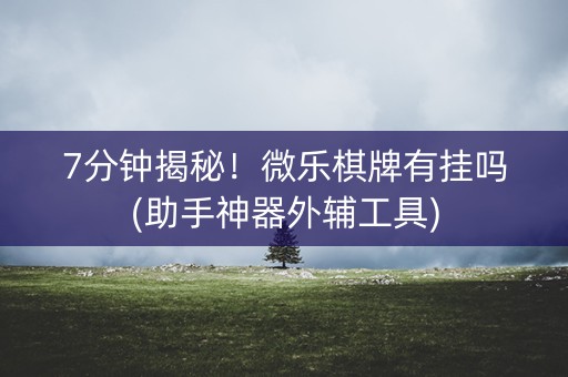 7分钟揭秘！微乐棋牌有挂吗(助手神器外辅工具)