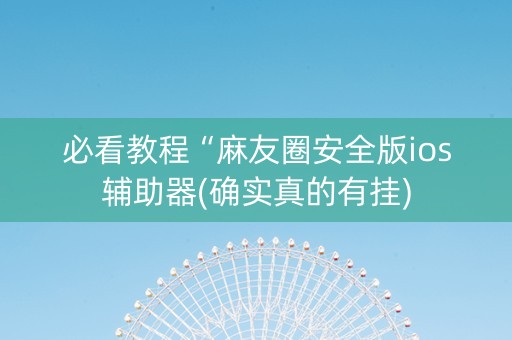 必看教程“麻友圈安全版ios辅助器(确实真的有挂)