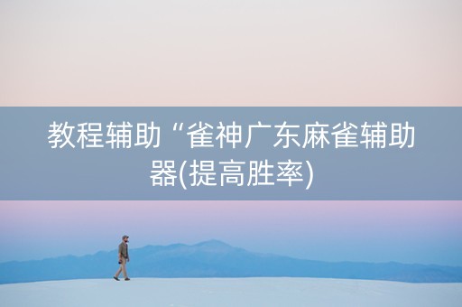 教程辅助“雀神广东麻雀辅助器(提高胜率)
