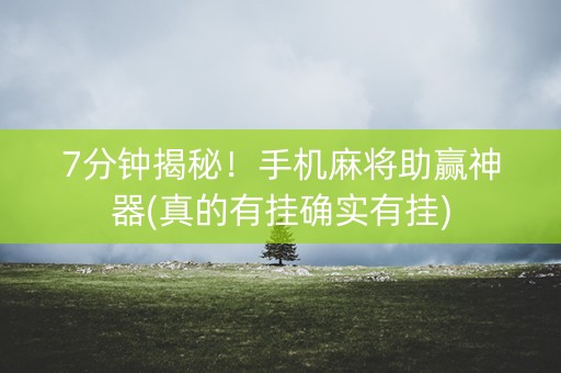 7分钟揭秘！手机麻将助赢神器(真的有挂确实有挂)