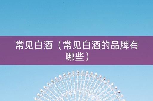 常见白酒（常见白酒的品牌有哪些）