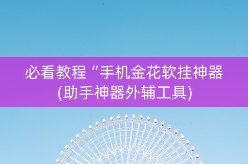 必看教程“手机金花软挂神器(助手神器外辅工具)