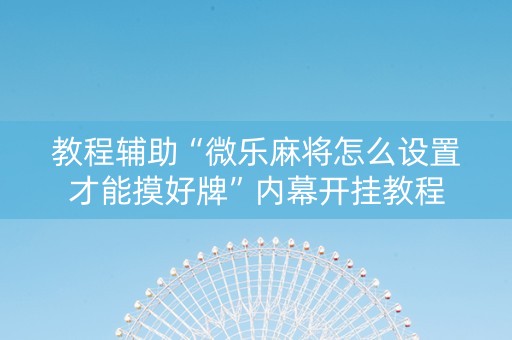 教程辅助“微乐麻将怎么设置才能摸好牌”内幕开挂教程
