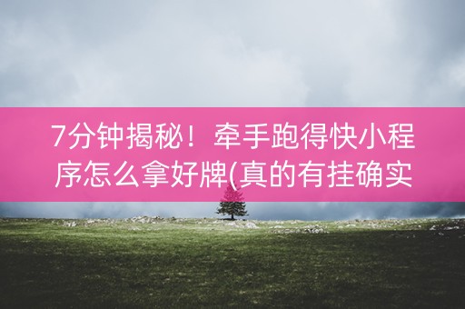 7分钟揭秘！牵手跑得快小程序怎么拿好牌(真的有挂确实有挂)